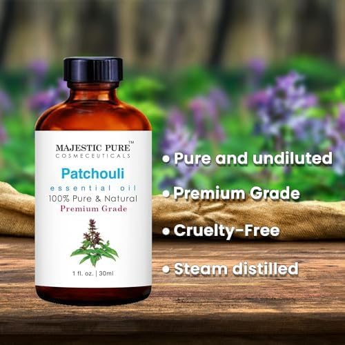 Majestic Pure Patchouli Essential Oil with Glass Dropper - 1 Fl Oz - 100% Pure and Natural Patchouli Oil - Premium Grade Essential Oils for Diffuser, Aromatherapy, Soap and Candle Making-Ruum Studio Home