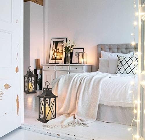 YAKii 14" Decorative Candle Lantern LED Flameless Candle Timer, Plastic LED Candle & Holder, Indoor & Outdoor Hanging Lights,Christmas Day Decoration (Antique Copper Brushed)-Ruum Studio Home