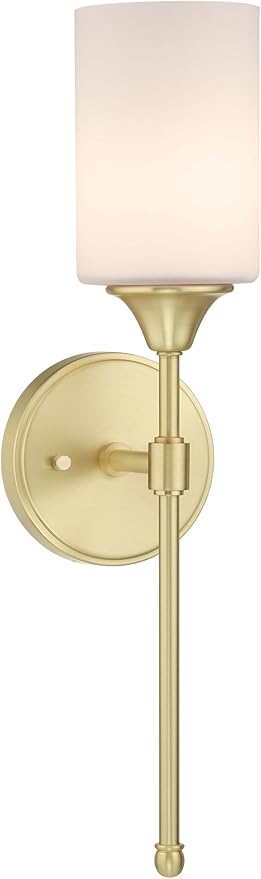 XiNBEi Lighting Wall Sconce, Bathroom Vanity Light with Glass, Classic Wall Fixture Satin Brass Finish for Bathroom XB-W1216-SB-Ruum Studio Home