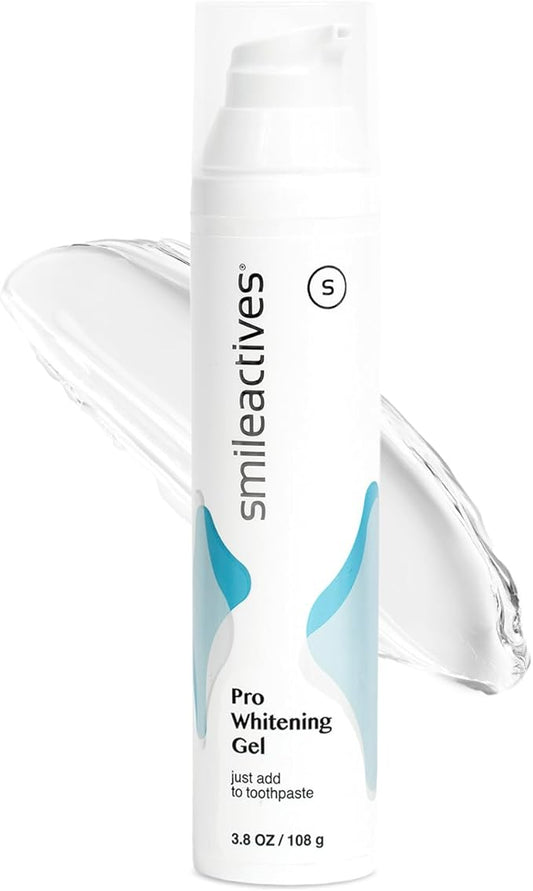 Smileactives Teeth Whitening Gel for Toothpaste with Clinical-Grade Hydrogen Peroxide, Tooth Stain Remover for White Teeth, Dentist Quality Pro Whitening Gel to Remove Stains, 90 Day, 3.8 oz Bottle-Ruum Studio Home
