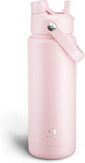 Insulated Water Bottle with Straw Stainless Steel Water Bottle, Leak-Proof, BPA-Free, Double Wall Vacuum Keeps Cold for 24 Hours for Sports, Travel, School (32 oz, Cotton Candy)-Ruum Studio Home