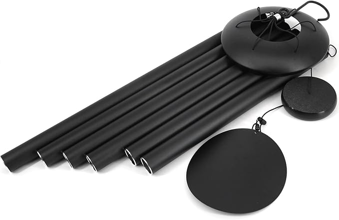 ASTARIN 45 in Memorial Wind Chimes Large with 6 Heavy Tubes, Large Deep Tone Wind Chimes Outdoor for Garden Hanging Décor,Sympathy Gifts. Black-Ruum Studio Home