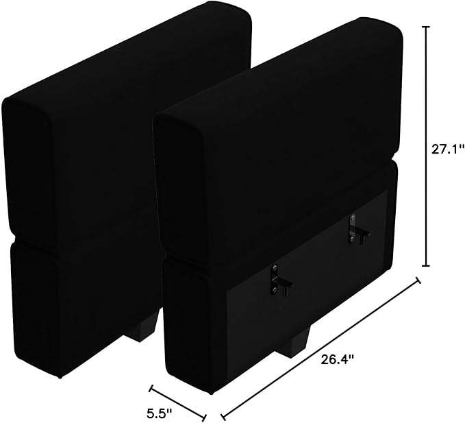 Belffin Modular Sofa Armrest Backrest Module for Modular Sectional Sofa Couch Side Armrest, Backrest Velvet Black-Ruum Studio Home
