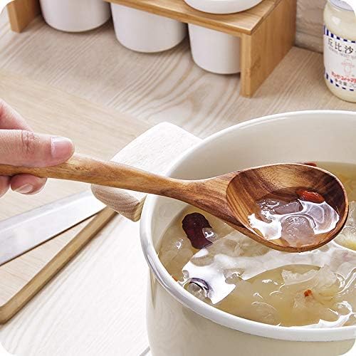 7 Pcs Acacia Wood Cooking Utensils Set Large Wooden Spoons for Cooking Spatula Salad Mixing Spoon Non Toxic Utensil for Kitchen Use Spatulas Non Stick Turner Slotted Serving Spoon Kitchen Utensils-Ruum Studio Home