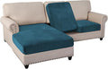PrinceDeco Sectional Couch Covers 3 Pieces Velvet Sofa Covers L Shape Soft Couch Covers for Sectional Sofa Corner Sofa Cover Couch Cover for Dogs Washable (2 Seater + 1 Chaise,Deep Teal)-Ruum Studio Home