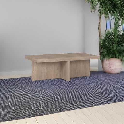 Henn&Hart Elna Coffee Table, 44" Wide,Grey-Ruum Studio Home