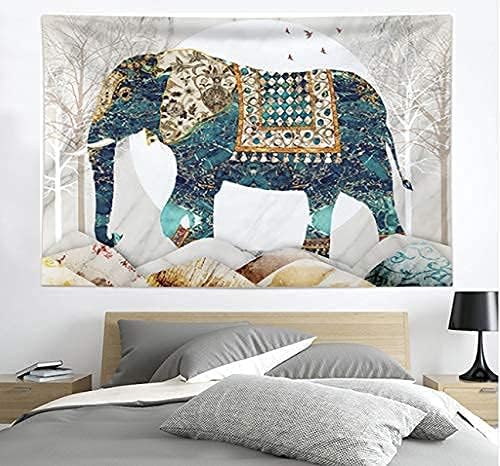 Elephant Tapestry, Forest Moon Tapestries, Bohemian Hippie Boho Trippy Indie Aesthetic Wall Tapestry, Watercolor Yoga Mystic Vintage Wall Hanging, Home Decor for Bedrooms Living Rooms Dorm Studios-Ruum Studio Home