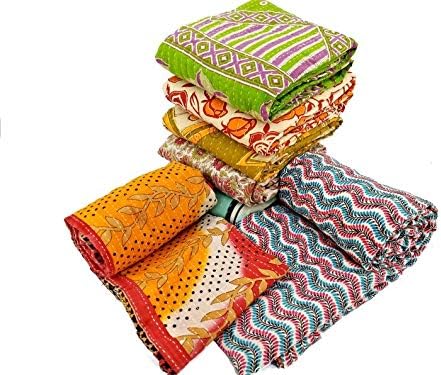 Wholesale Mix lot Tribal Kantha Quilts Vintage Cotton Bed Cover Sari Throw Old Assorted Patches Rally (3)-Ruum Studio Home
