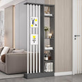 Wall Room Divider, Storage Cabinet Storage Display with Shelves, Modern Freestanding Wood Room Divider Screen, Wall Privacy Screens for Home Decorative (Grey+White,31.5" L x 9.5" W x 79.5" H)-Ruum Studio Home