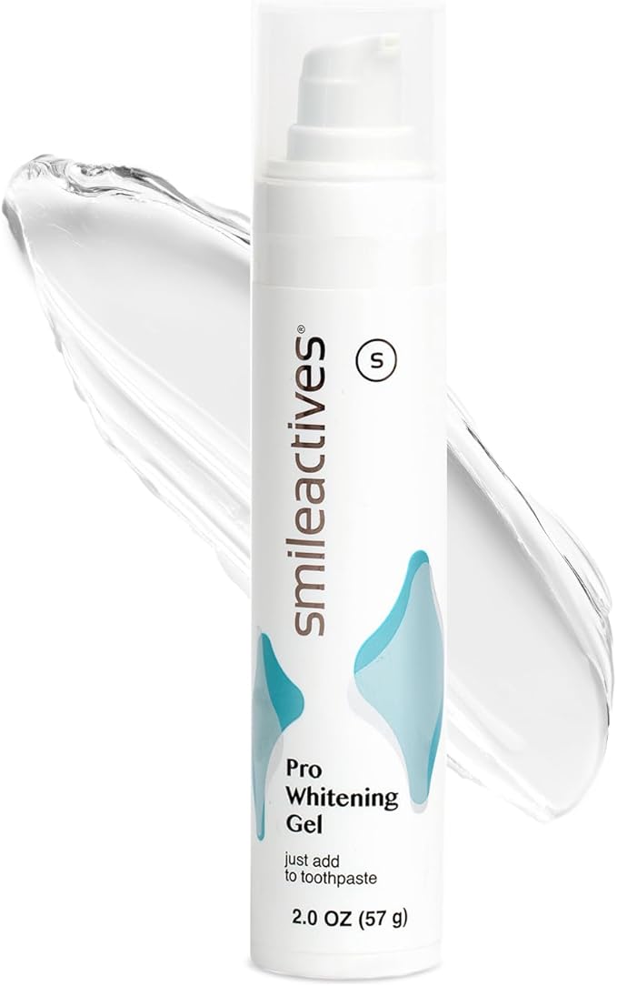 Smileactives Teeth Whitening Gel for Toothpaste with Clinical-Grade Hydrogen Peroxide, Tooth Stain Remover for White Teeth, Dentist Quality Pro Whitening Gel to Remove Coffee Stains, 2 oz Bottle-Ruum Studio Home