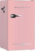 Frigidaire EFR376 Retro Bar Fridge Refrigerator with Side Bottle Opener, 3.2 cu. Ft, Pink/Coral-Ruum Studio Home