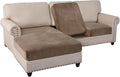 PrinceDeco Sectional Couch Covers 3 Pieces Velvet Sofa Covers L Shape Soft Couch Covers for Sectional Sofa Corner Sofa Cover Couch Cover for Dogs Washable (2 Seater + 1 Chaise,Taupe)-Ruum Studio Home