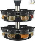 360 rotating 2 tier 12 jars spice rack (12 spice jars) Revolving Seasoning Organizer. Spinning Spice Rack for Counter top and Cabinet-Ruum Studio Home