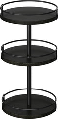 HOOBRO Lazy Susan Organizer, Rotating Spice Rack, 3-Tier Organizer, Turntable Spice Rack, Vertical Storage Organizer, for Kitchen Countertop, Vanity, Dining Table, Black BB09TL01-Ruum Studio Home