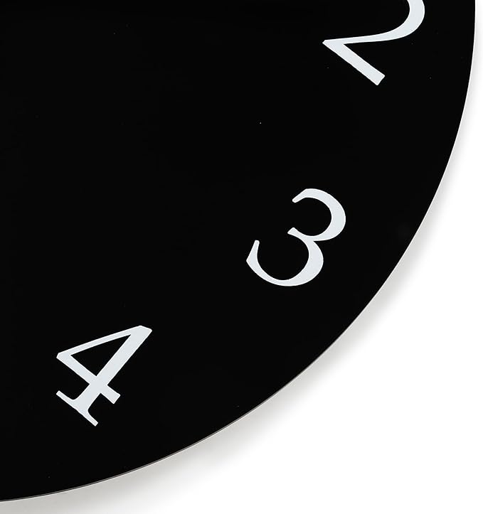 Lafocuse 12 Inch Silent Black Wall Clock Battery Operated for Living Room Decor, Simple Minimalist Wooden Wall Clock for Kitchen Bedroom Office-Ruum Studio Home