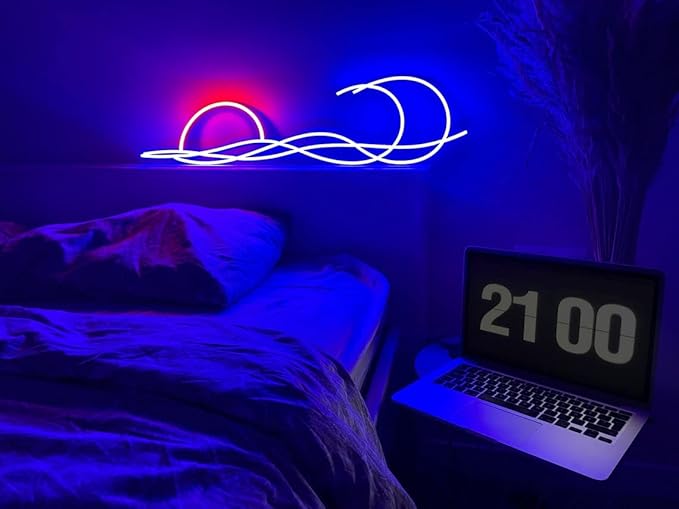 LED Decorative Lights USB Mountains Sunrise Sunset Led Neon Signs Home Decoration Wall Art Holiday Gift Brightness Adjustable 16.5''x9.5''-Ruum Studio Home