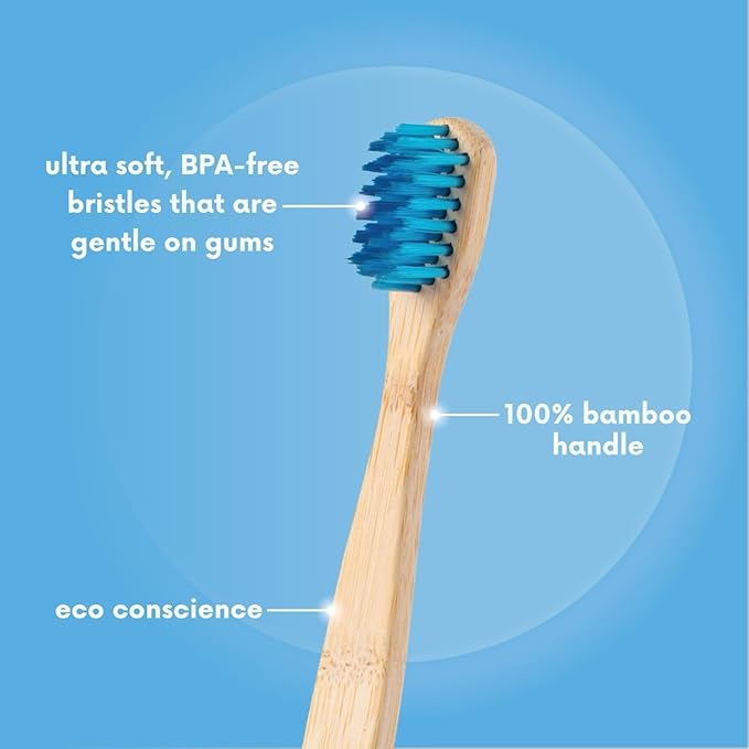 The Humble Co. Bamboo Toothbrushes (5pk) – Toothbrushes for Superior Oral Care, Dental Hygiene, and Gum Care, BPA Free (Ultra Soft Bristles)-Ruum Studio Home