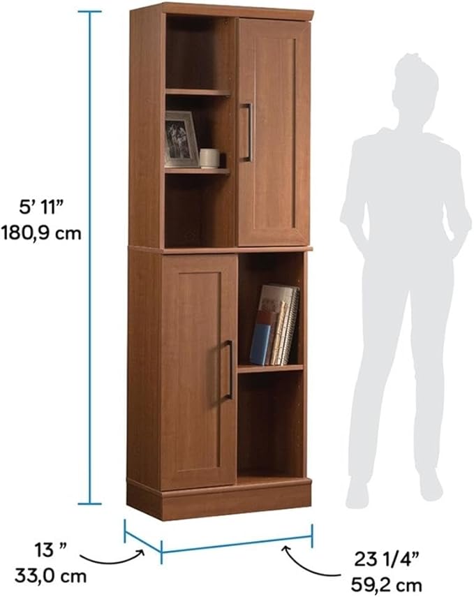 Sauder HomePlus Multi-Room Storage Cabinet with Adjustable Shelves and Door Positioning, Kitchen Laundry Bathroom Pantry Storage Cabinet, in Sienna Oak Finish-Ruum Studio Home