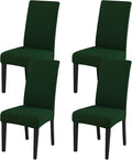 JQinHome Chair Covers for Dining Chairs, High Stretch Removable Washable Chair Protector Cover Set of 4, Chair Slipcovers for Dining Room, Kitchen,Home Party,Wedding Ceremony(Hunter Green, 4PC)-Ruum Studio Home