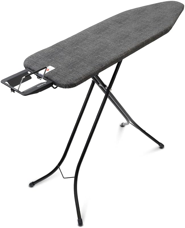 Brabantia Size B Ironing Board (49x15 in) 7 Height Options, Adjustable Steam Iron Rest Holder (Denim Black) Non-Slip Feet, Anti-Collapse Child Locks-Ruum Studio Home