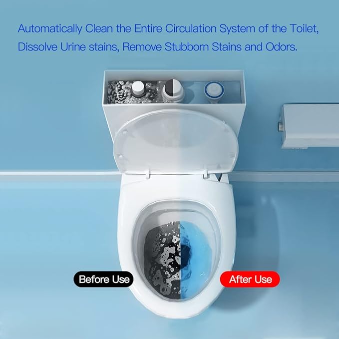 KIISIISO Commercial Household Bathroom Cleaners, 28 Pack Toilet Bowl Cleaner Tablets, Automatic Toilet Tank Cleaners, Multipurpose Janitorial Deodorizers(Blue and White)-Ruum Studio Home
