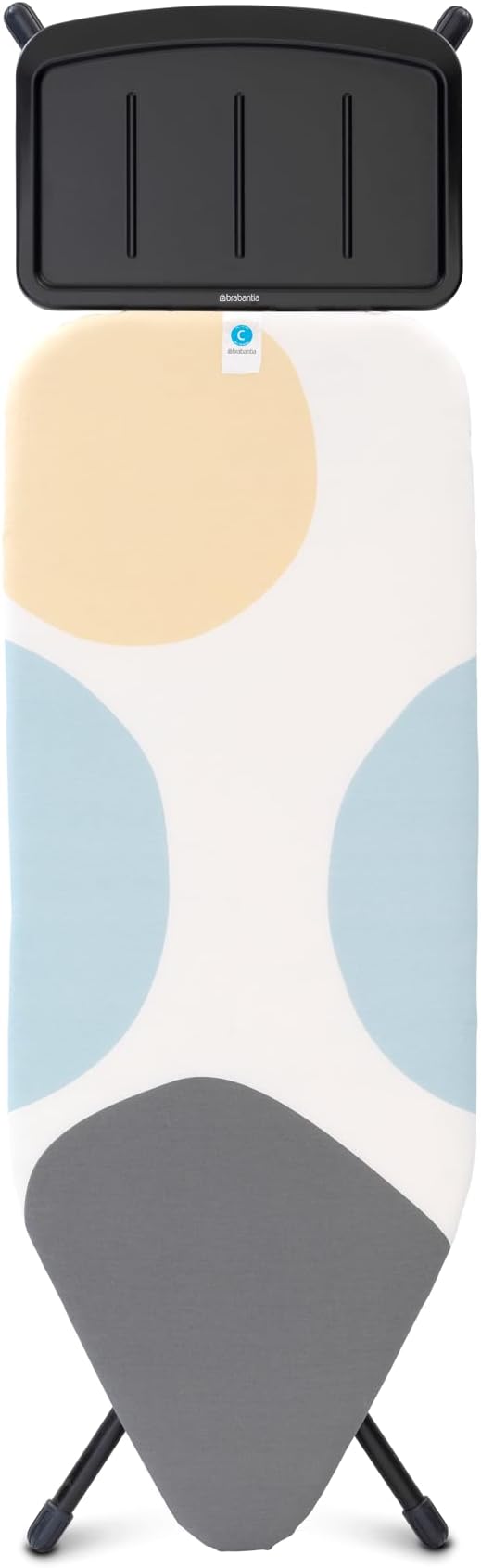 Brabantia - Ironing Board C - Extra Large Steam Iron Rest - Adjustable in Height - Non-Slip Rubber Feet - Cotton Cover with Foam Layer - Foldable XL Unit - Spring Bubbles - 49 x 18 inches-Ruum Studio Home
