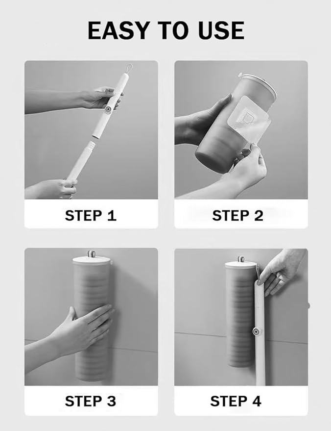 Disposable Toilet Brush&Holder with 18pcs Refills Pads, Toilet Cleaning Kit System,Toilet Bowl Cleaner Wand Holder and Set (1 Wand+1 Caddy+18 Refills)-Ruum Studio Home