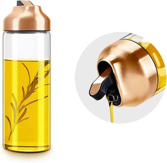 Aelga Copper Kitchen Accessories - Glass Oil Dispenser - Copper Olive Oil Dispenser Bottle for Kitchen with Stainless Steel Spout-Ruum Studio Home