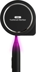 UV Toothbrush Sanitizer Holder, Toothbrush Sanitizer and Holder Cover Caps with Fan Drying, Rechargeable Portable Toothbrush Cleaner Case Fits Most Electric and Manual Toothbrushes (Black)-Ruum Studio Home