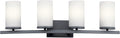 KICHLER 45498BK Crosby Vanity, 4-Light 400 Total Watts, Black-Ruum Studio Home