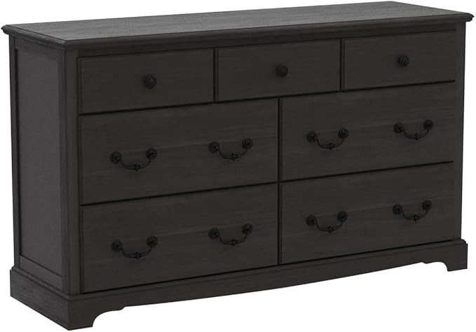 T4TREAM 7 Drawers Dresser Chests for Bedroom, Wood Vintage Chests of Drawers, Rustic Dressers Chset Organizer for Bedroom, Living Room, Hallway, Espresso-Ruum Studio Home