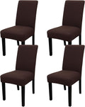 JQinHome 4 Pcs Dining Chair Slipcover,High Stretch Removable Washable Chair Seat Protector Cover for Home Party Hotel Wedding Ceremony (Pack of 4, Coffee)-Ruum Studio Home