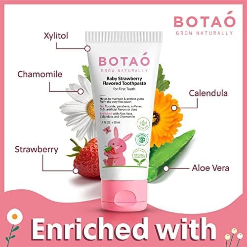 Fluoride Free Toddler Toothpaste | Strawberry Flavored - Training Toothpaste for Toddlers | EWG Verified, Vegan, SLS Free, Safe to Swallow, Aloe Vera (2Pack)-Ruum Studio Home