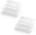 Acrylic Display Riser Stand Shelf Clear 4 Tier Cupcake Stand Perfume Display Holder Figures Desktop Decoration and Organizer Showcase Toys Retail Display Rack Candy Dessert Buffet 4 Steps Collection-Ruum Studio Home