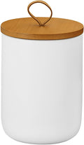 Ceramic Storage Jars, Modern Elegant Highly Polished Airtight Gorgeous Storage Canisters with Wooden Lid Small Food Stroage Jar for Kitchen Spice Tea Vanilla Sugar Coffee Beans (White medium)-Ruum Studio Home