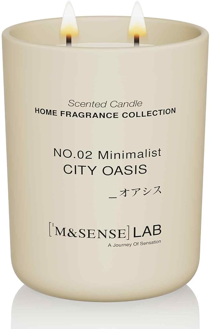 M&SENSE Natural Soy Candle| City Oasis | 16.6 oz, 95H Burn | Minimalist Scented Candle for Relaxation, Gifting, Home Décor | for Bedroom, Office, Party Large-Ruum Studio Home