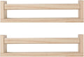 Nursery Floating Book Shelves for Kids Room, Kitchen Spice Rack, or Rustic Wall Mounted Shelves for Farmhouse Bathroom Decor (Natural Wood),Set of 2-Ruum Studio Home