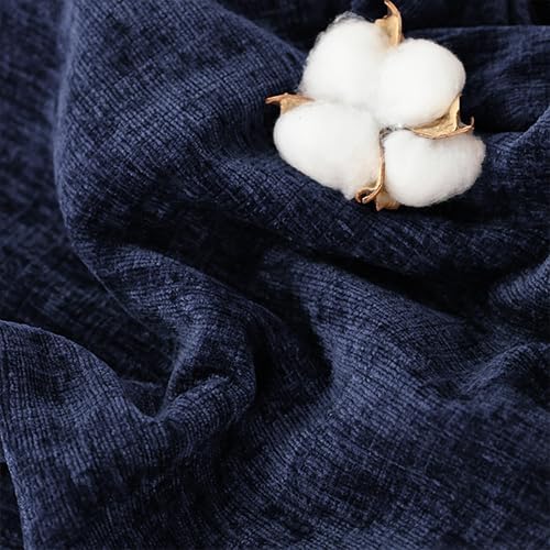 CaliTime Throw Pillow Covers Decorative 20 X 26 Inches Pack of 2 Cozy Chenille Standard Pillow Shams Cases for Couch Sofa Bed Living Room Home Navy Blue-Ruum Studio Home