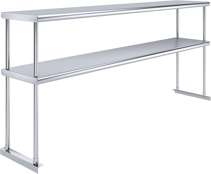 AmGood Double OverShelf Stainless Steel NSF - Many (72" Long x 14" Deep)-Ruum Studio Home
