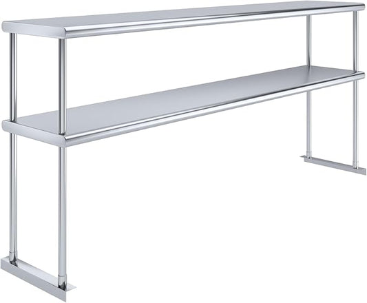 AmGood Double OverShelf Stainless Steel NSF - Many (72" Long x 14" Deep)-Ruum Studio Home