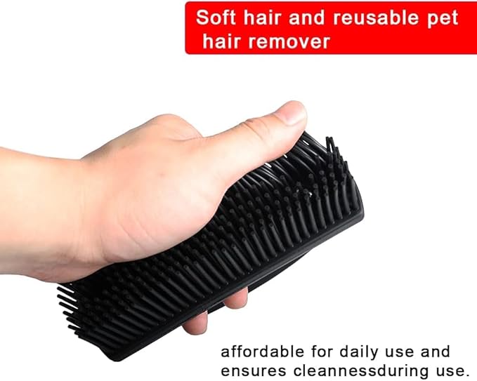 Rubber Pet Hair Removal Brush Lint & Hair Removal Cat Dog Hair Remover Brush Pet Hair Removal Tool Silicone Lint and Debris Remover for Cleaning,Grooming,Lint and Fur Removal,Home (Red&Black)-Ruum Studio Home