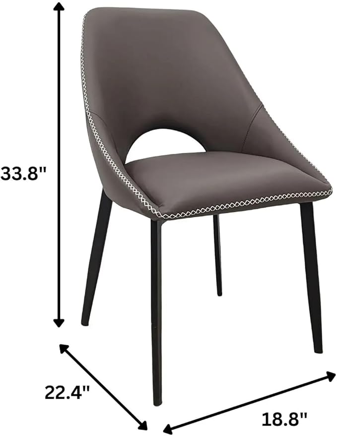 LeisureMod Amalfi Upholstered Fabric Dining Chair – Modern Side Chair with Iron Legs, Mid-Century Accent Chair for Dining Room or Kitchen-Ruum Studio Home