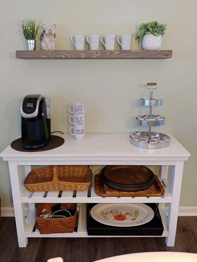 joelsantiques 48 Inch Wooden Floating Shelves for Wall - 48x6x2 in - Made of Natural Wood - Long Heavy Duty Rustic Wall Shelves for Bedroom - Perfect for Living Room, Kitchen - Gray - Grey-Ruum Studio Home