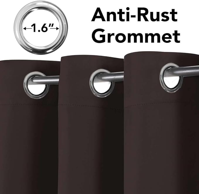 H.VERSAILTEX Blackout Curtains for Bedroom Thermal Insulated Room Darkening Living Room Curtains 84 Inch Long Grommet Privacy Protection Window Curtain Panels/Drapes, 2 Panels, Chocolate Brown-Ruum Studio Home