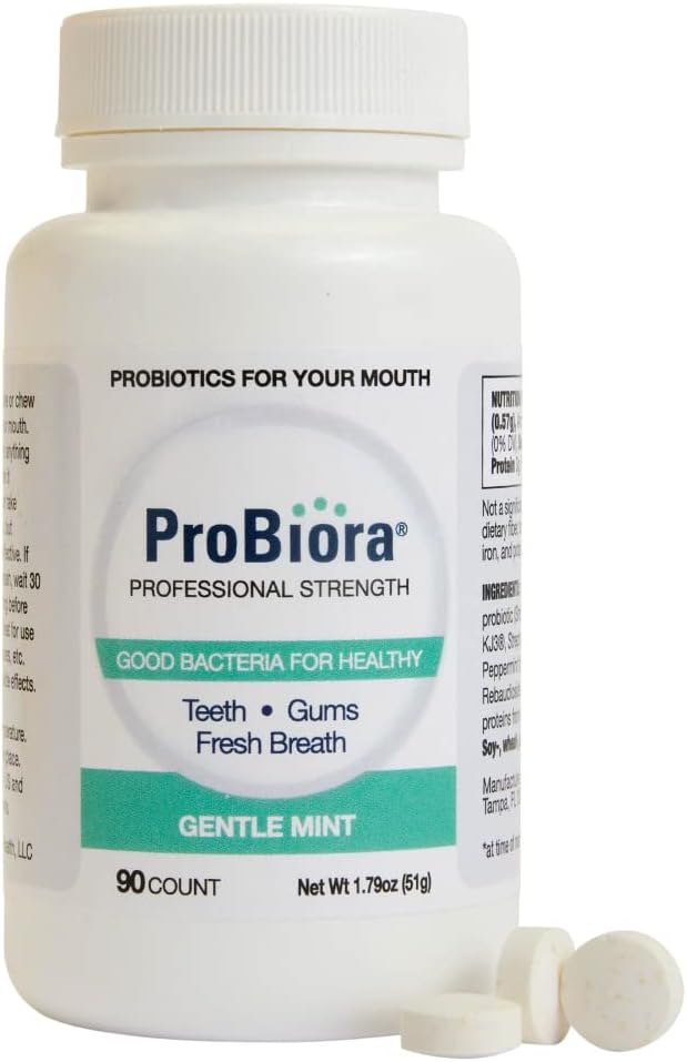 ProBiora Professional Strength Oral Probiotics for Teeth and Gums | Dental Probiotic for Oral Health | Bad Breath Treatment for Adults | Tooth Whitening | ProBiora3 Probiotic Blend | 90 Mint Tablets-Ruum Studio Home
