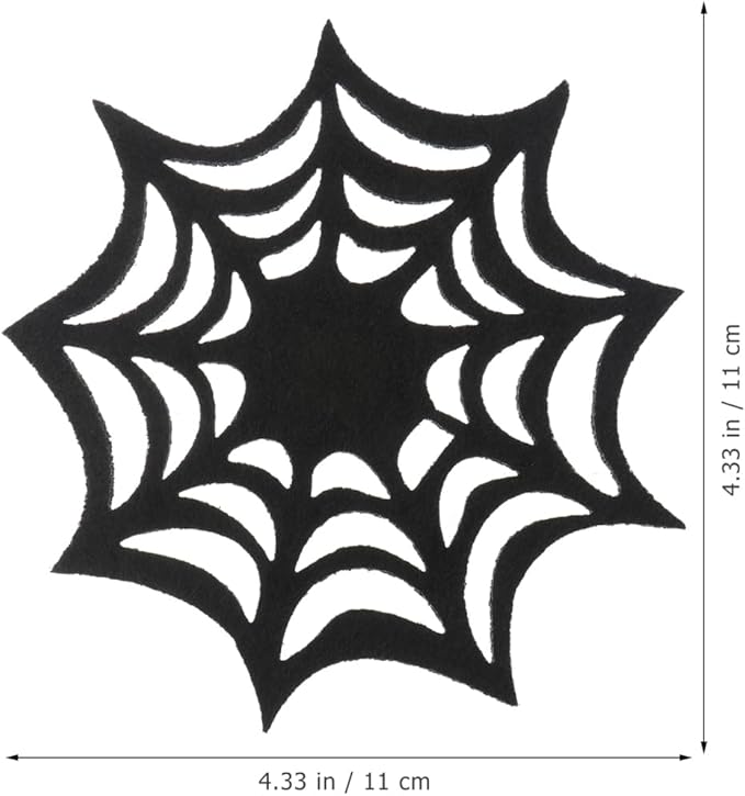 VOSAREA 10pcs Halloween Spider Web Coasters Placemat Decorative Table Placemats Doilies Halloween Decorarion Supplies-Ruum Studio Home