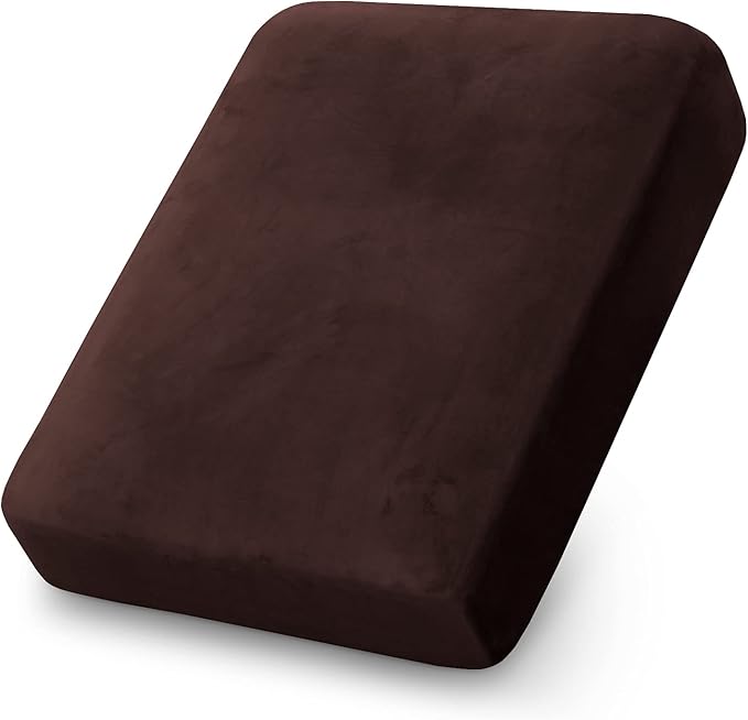 PrinceDeco Couch Cushion Cover Cushion Slipcover for Chair Sofa Cushion Furniture Protector Seat Cushion Sofa Cover for Dog Pet Kid with Elastic Straps Width Up to 29.5", Brown-Ruum Studio Home