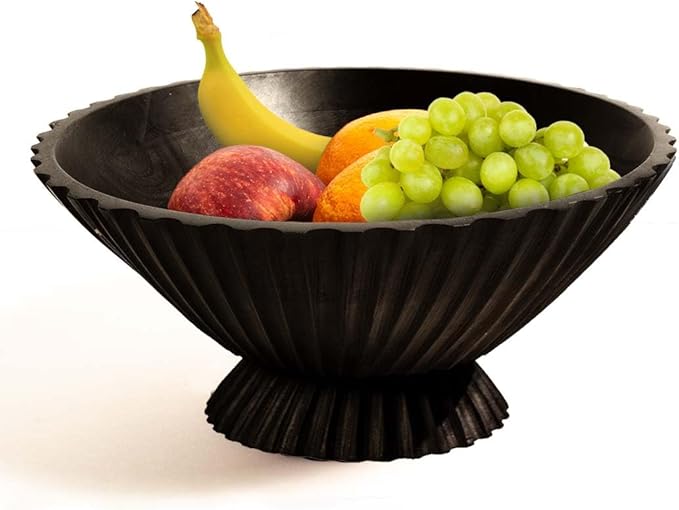 Folkulture Wooden Fruit Bowl for Kitchen Island | (11") Countertop or Eco Friendly Decorative Centerpiece Table Decorations | Decorative-Bowl or Fruits Tray or Fruits Holder for Kitchen Counter Decor-Ruum Studio Home