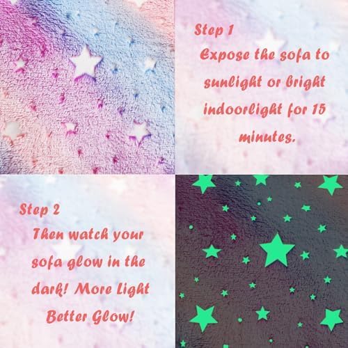 Toddler Chair, Glow in The Dark Kids Sofa Bean Bag Chair for Kids Children Couch Toddler Mini Sofa Armchair for Children, Lightweight Children Sofa Chairs (Rainbow Pink)-Ruum Studio Home