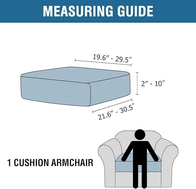 H.VERSAILTEX Velvet Stretch Couch Cushion Cover Plush Cushion Slipcover for Chair Cushion Furniture Protector Seat Cushion Sofa Cover (1 Piece Armchair Cushion Covers, Bronze Brown)-Ruum Studio Home